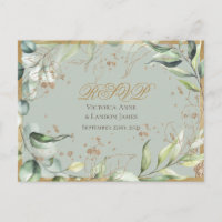 Calligraphie d'or de la verdure rustique Mariage R