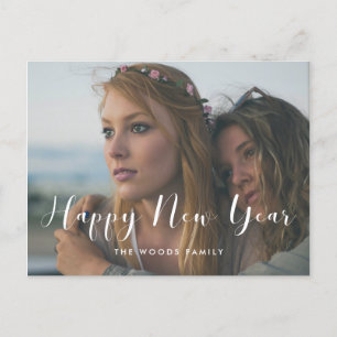 Carte Postale Calligraphie élégante Bonne année photo de jour fé