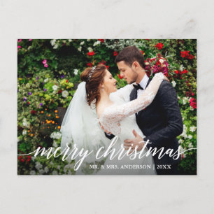 Carte Postale Calligraphie moderne élégante Joyeux Mariage de No