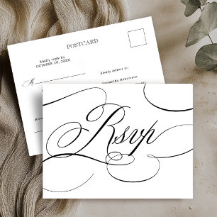 Carte Postale Calligraphie moderne intemporelle noir et blanc RS