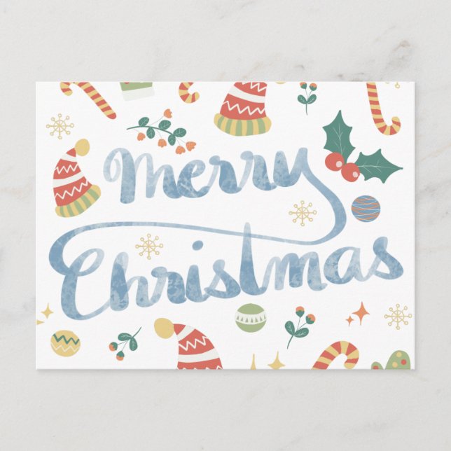 Carte Postale Calligraphie moderne Joyeux Noël (Devant)