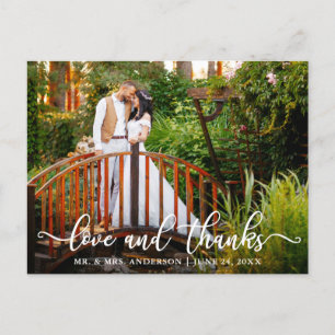 Carte Postale Calligraphie moderne Mariage Amour et Merci