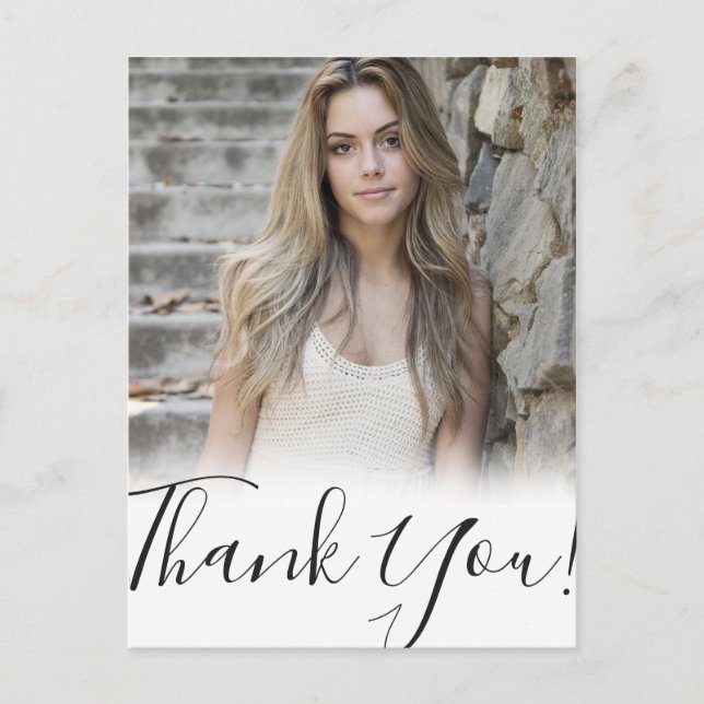 Carte Postale Calligraphie moderne | Merci de la graduation phot (Devant)