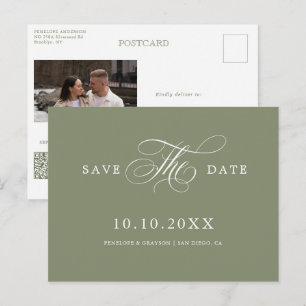 Carte Postale Calligraphie moderne sans temps Save the Date