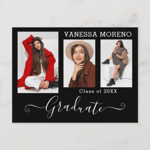 Carte Postale Calligraphie moderne Script 3 Photo BxW Graduation