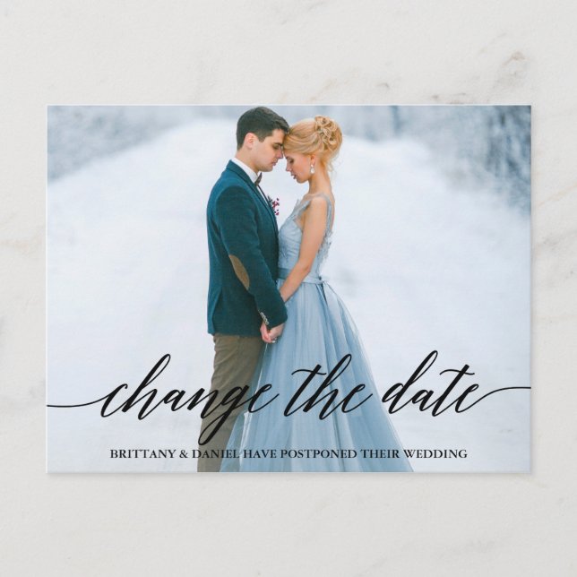 Carte Postale Calligraphie Moderne Script Photo Modifier La Date (Devant)