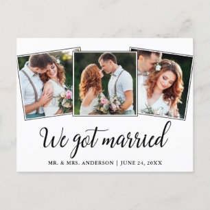 Carte Postale Calligraphie Nous Nous Sommes Mariés Mariage 3 Pho