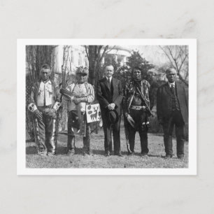 Carte Postale Calvin Coolidge avec des Indiens d'Osage Photo