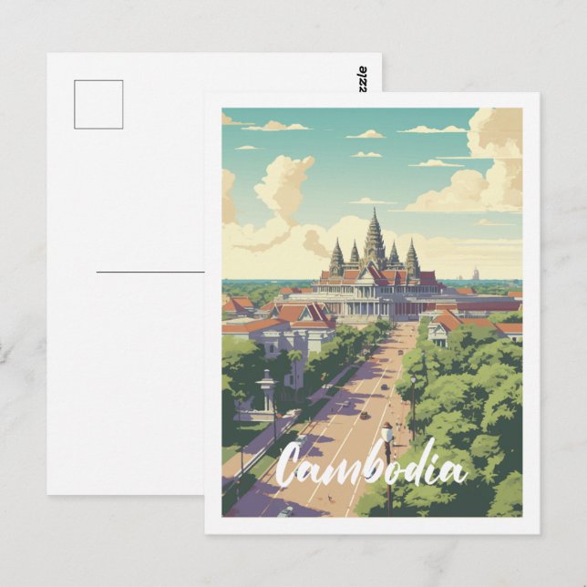 Carte Postale Cambodge célèbre Travel Place (Devant / Derrière)