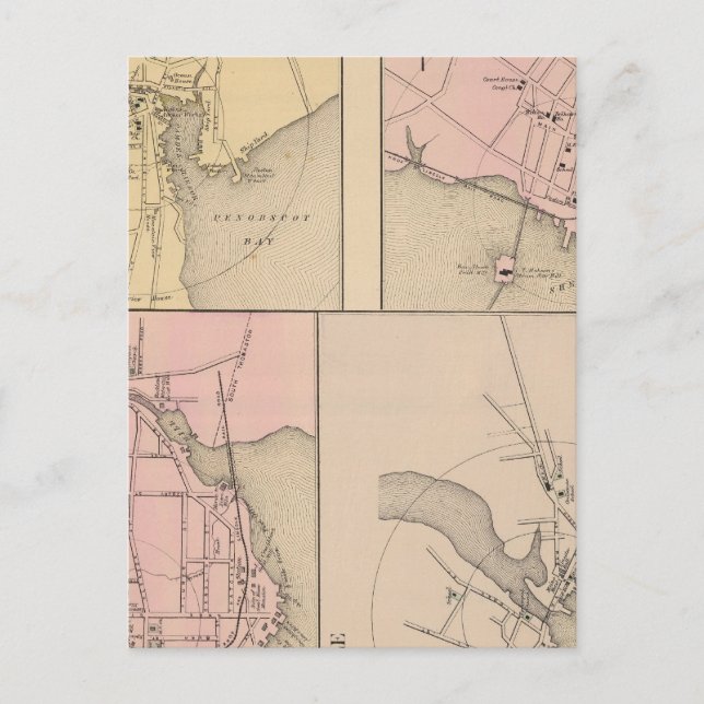 Carte Postale Camden, Wiscasset, Damariscotta, Newcastle (Devant)