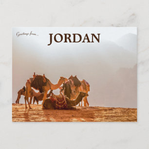 Carte Postale Camels dans le désert en Jordanie