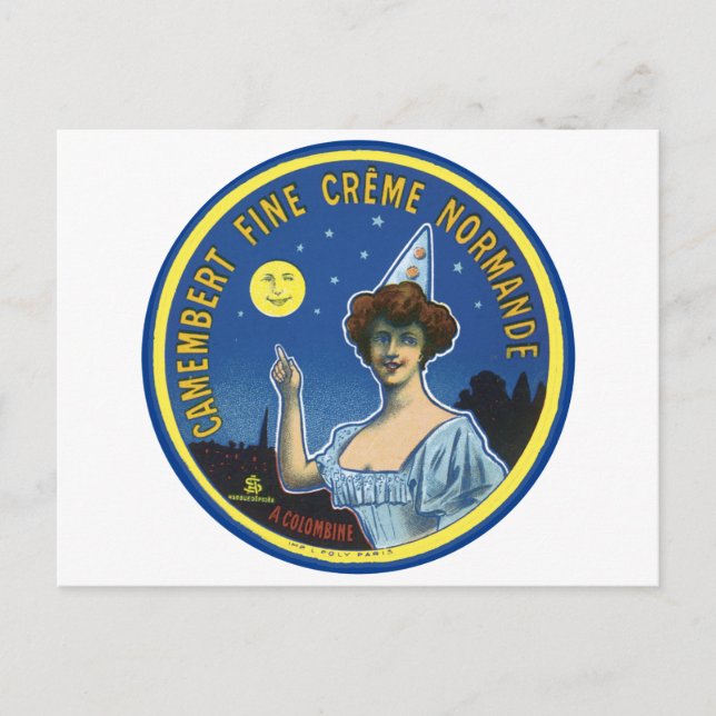 Carte Postale Camembert Fine Creme Normandie Étiquette (Devant)