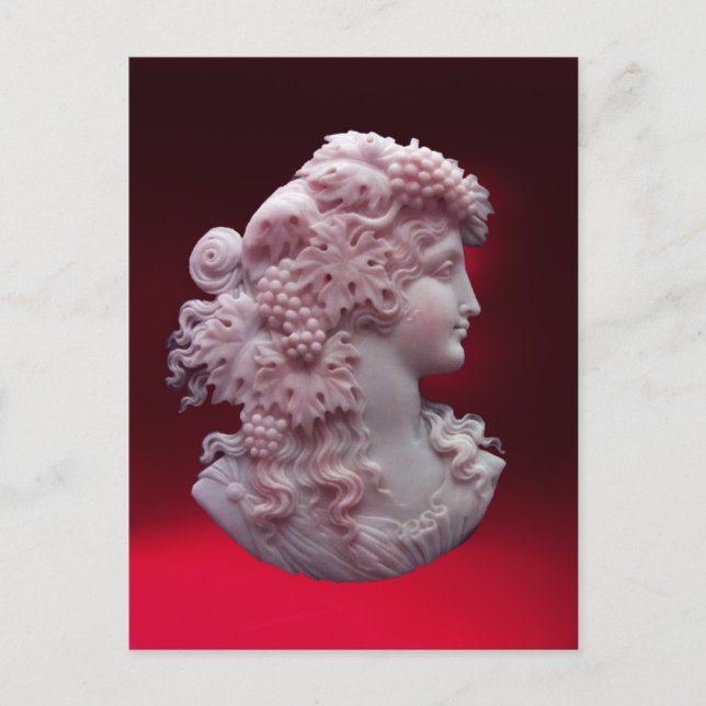 CARTE POSTALE CAMEO ANTIQUE, DAME AUX RAISONS (Devant)