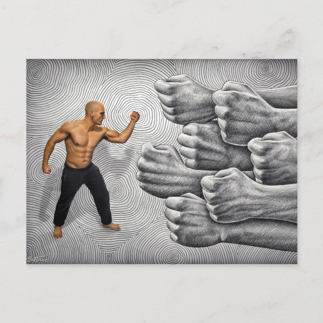 Carte Postale Caméra Crayon Vs - Combat et détermination (Devant)