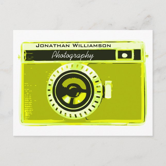 Carte Postale Caméra Olive sophistiquée Photographie Entreprise (Devant)