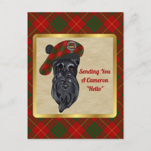 Carte postale Cameron Clan Badge & Tartan