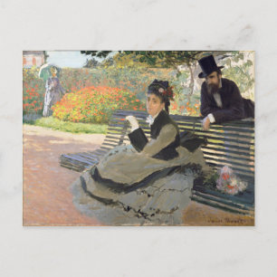 Carte Postale Camille Monet sur un banc Claude Monet