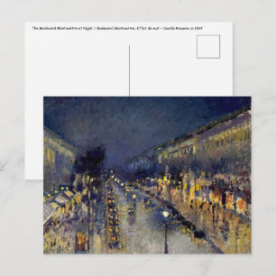 Carte Postale Camille Pissarro - Boulevard Montmartre en nuit