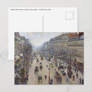 Carte Postale Camille Pissarro - Boulevard Montmartre, matin