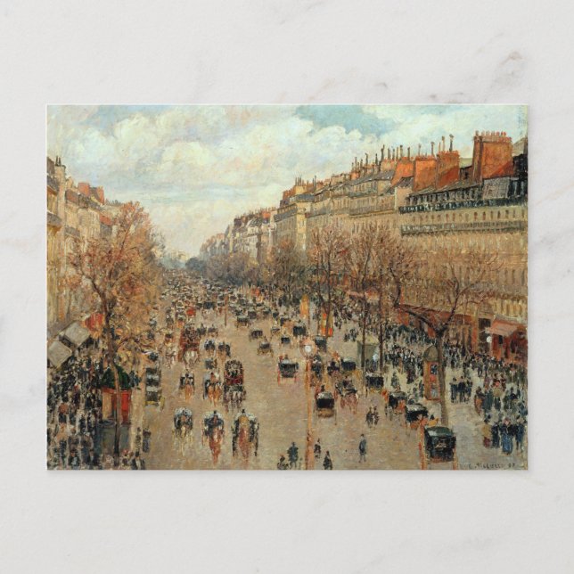 Carte Postale Camille Pissarro Boulevard Montmartre Peinture (Devant)