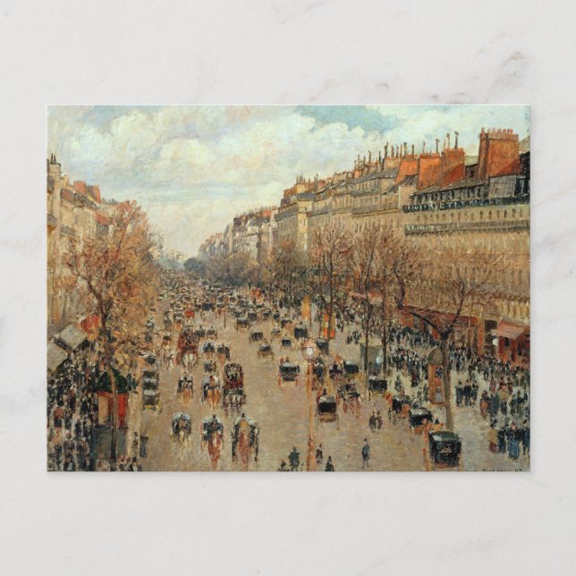 Carte Postale Camille Pissarro Boulevard Montmartre Peinture (Devant)