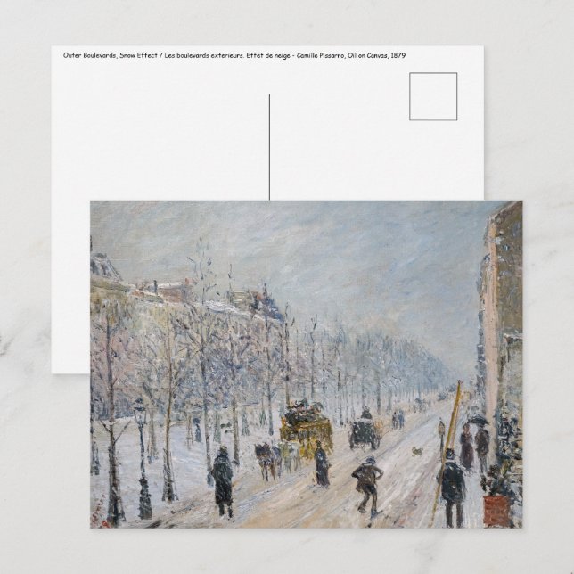 Carte Postale Camille Pissarro - Boulevards extérieurs, Effet Ne (Devant / Derrière)
