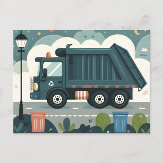 Carte Postale Camion à ordures