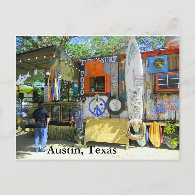 Carte Postale Camion alimentaire, Austin Texas (Devant)