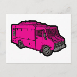 Carte Postale Camion alimentaire : Basique (rose)