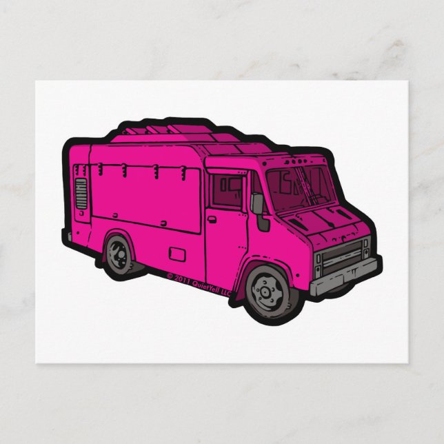 Carte Postale Camion alimentaire : Basique (rose) (Devant)