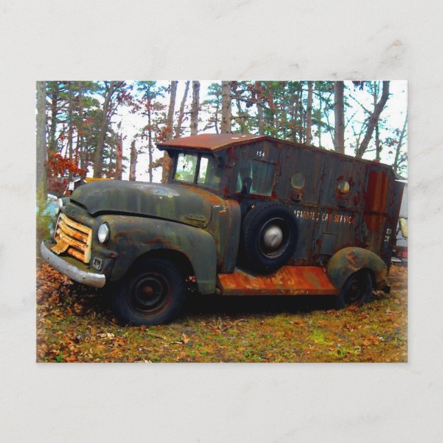 Carte Postale Camion blindé Junkyard rouillé (Devant)