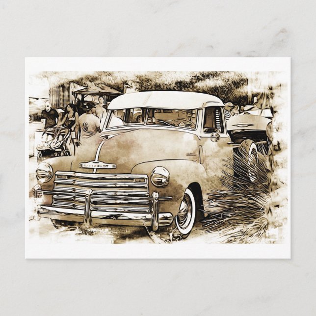 Carte Postale Camion Chevrolet classique des années 50 (Devant)