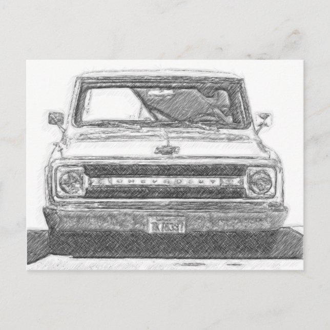 Carte Postale Camion Chevy Croché (Devant)