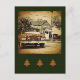 Carte Postale Camion classique de Noël vintage