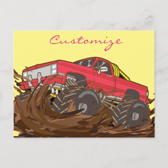 Carte Postale Camion de boue à 4 roues Thunder_Cove (Devant)