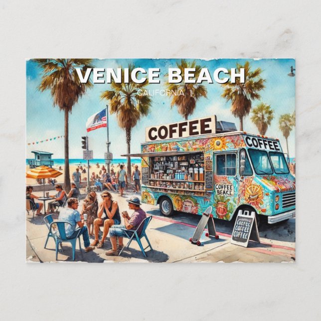 Carte Postale Camion de café Venice Beach (Devant)