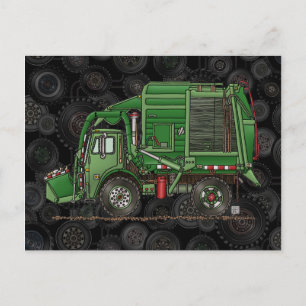 Carte Postale Camion de camion à ordures