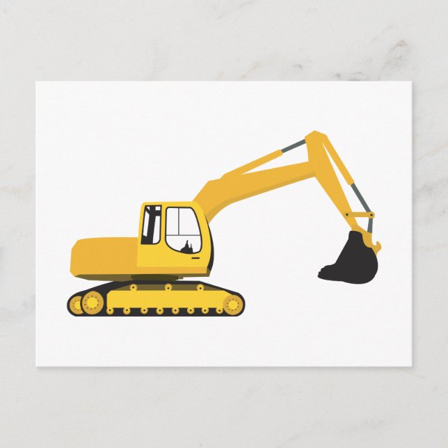 Carte Postale Camion de construction de l'excavateur (Devant)