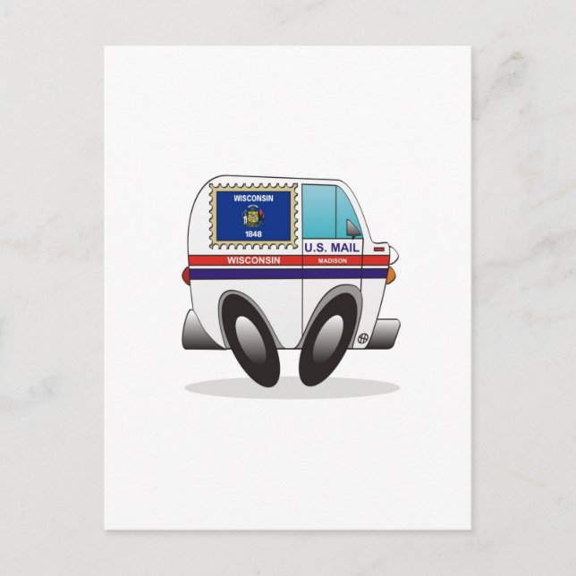Carte Postale Camion de courrier WISCONSIN (Devant)