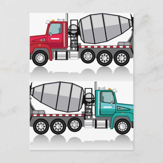 Carte Postale Camion de mélangeur concret (Devant)