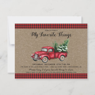 Carte Postale Camion de Noël & Arbre Mes choses préférées Vacanc