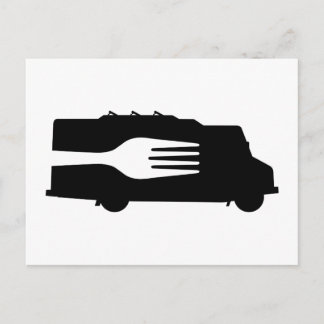Carte Postale Camion de nourriture : Côté/fourchette