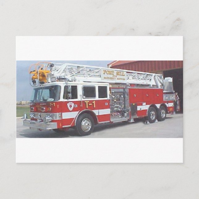 Carte Postale camion de pompiers (Devant)
