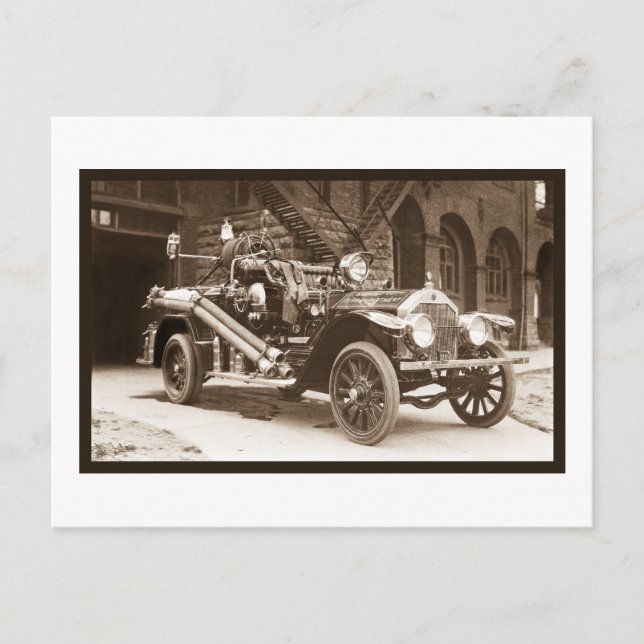 Carte Postale Camion de pompiers La France 1924 (Devant)
