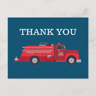 Carte Postale Camion de pompiers rouge vintage / Camion de pompi