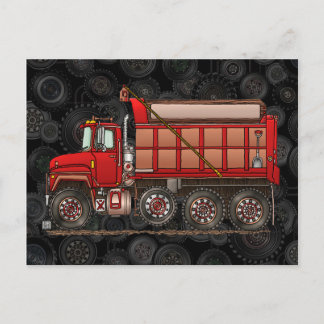 Carte Postale Camion de vidange de gravier mignon