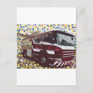 Carte Postale Camion d'incendie