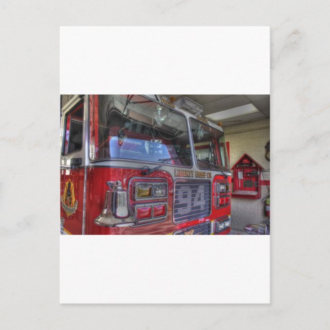 Carte Postale Camion d'incendie HDR (Devant)