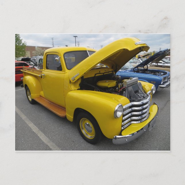 Carte Postale Camion jaune (Devant)
