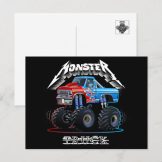 Carte Postale Camion monstre de dessin animé